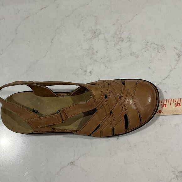 Clarks Womens Bendables Leather Comfort Sandals Light Brown Slingback Sz 10 - Picture 10 of 12